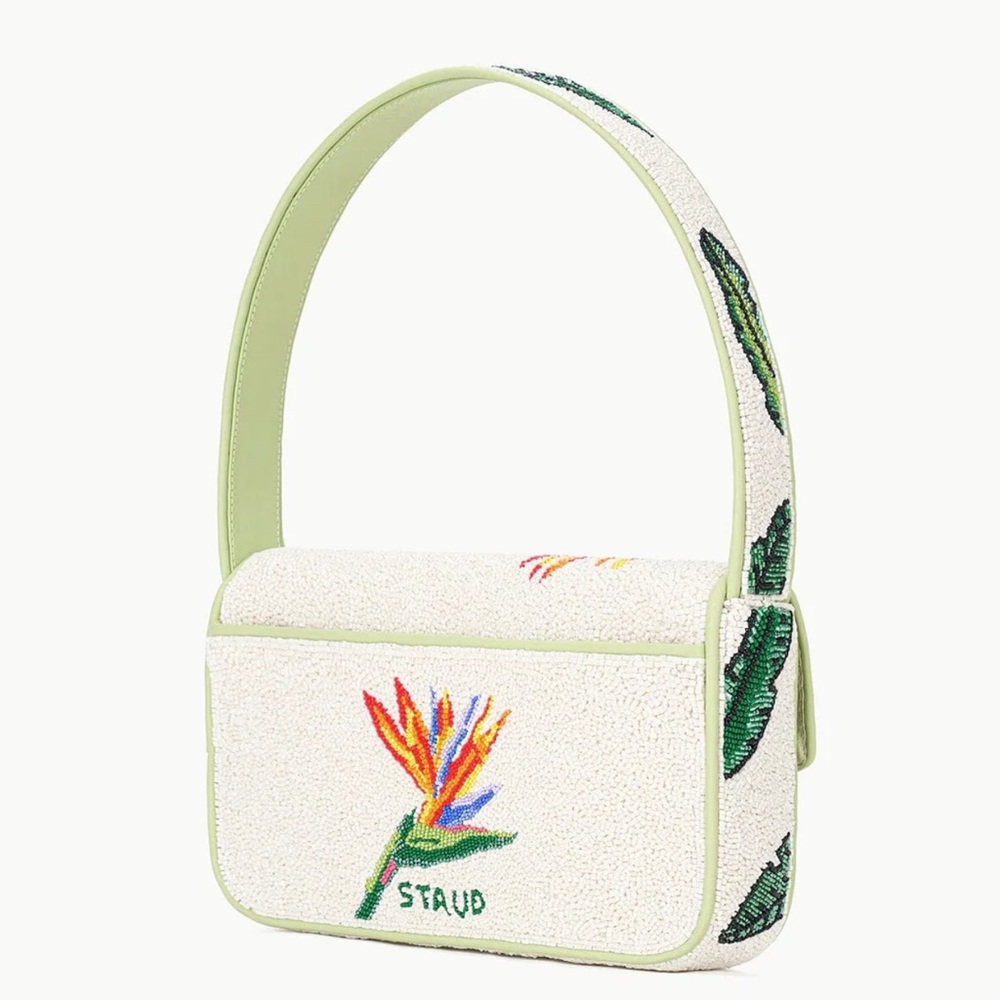 STAUD Tommy Beaded Bag in Birds of Paradise Beaded Shoulder Bag - Picture 2 of 5